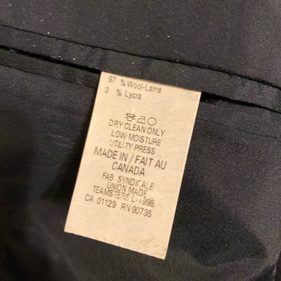 Lauren Ralph Lauren Mens Wool Suit Jacket Blazer size 40 R Black Two But… - Picture 5 of 13
